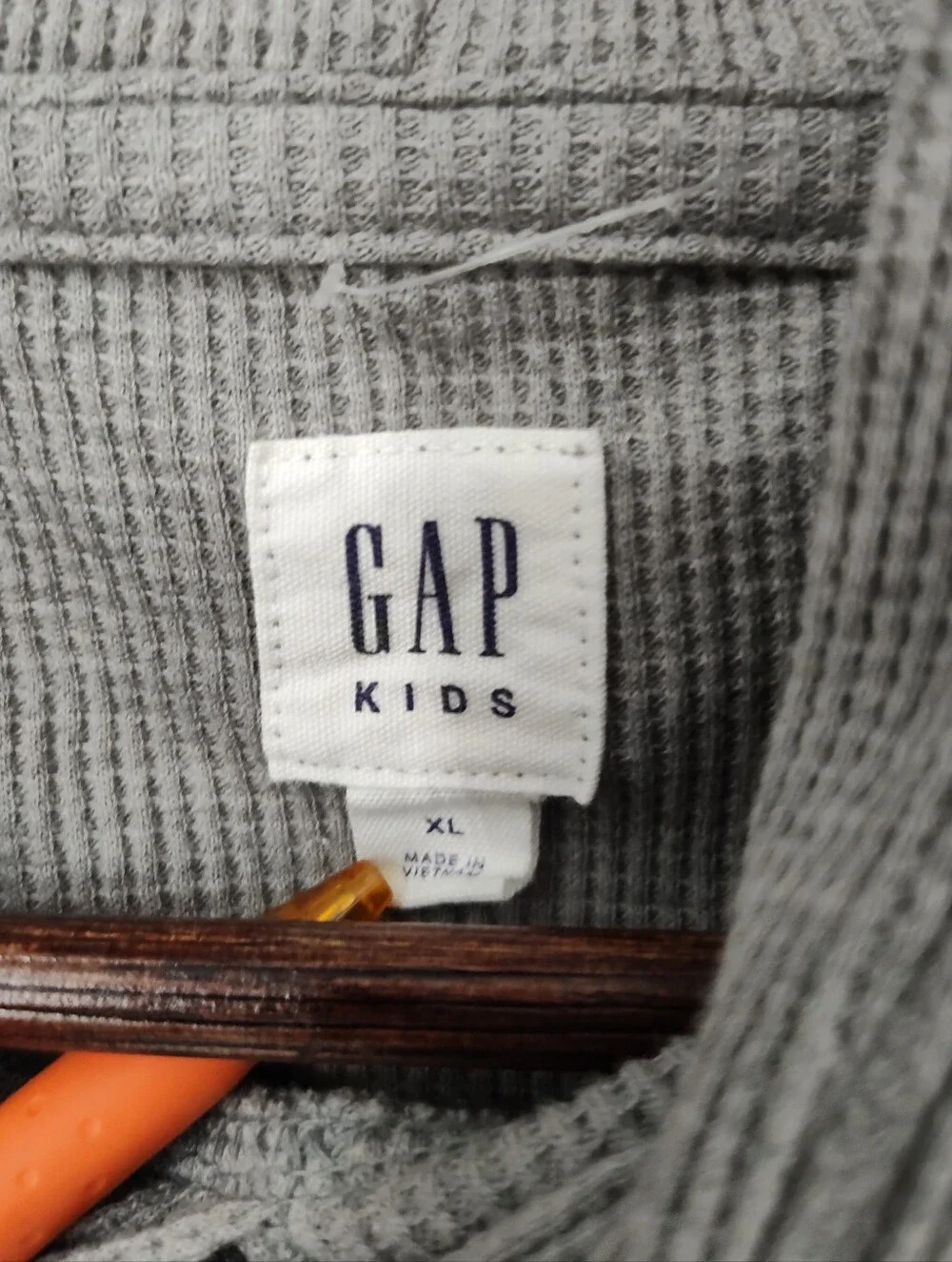 GAP Kids Gray Thermal Hooded Shirt Size X Large